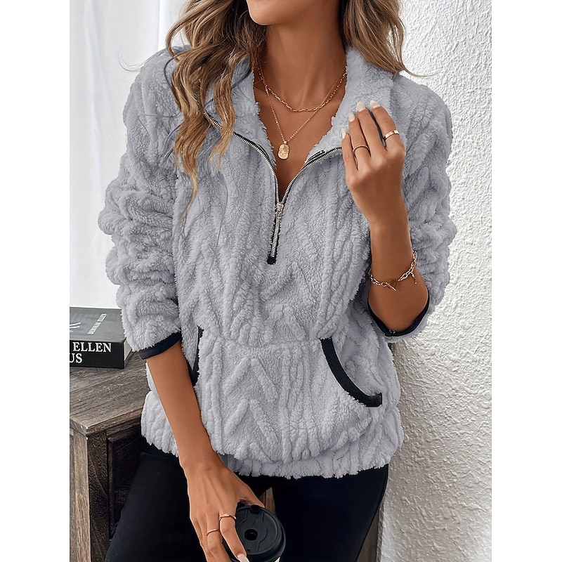 Women's Pullover Sweatshirt Casual Long Sleeve Crew Neck Regular Tops White Pink Wine Blue Purple Summer Fall Winter3