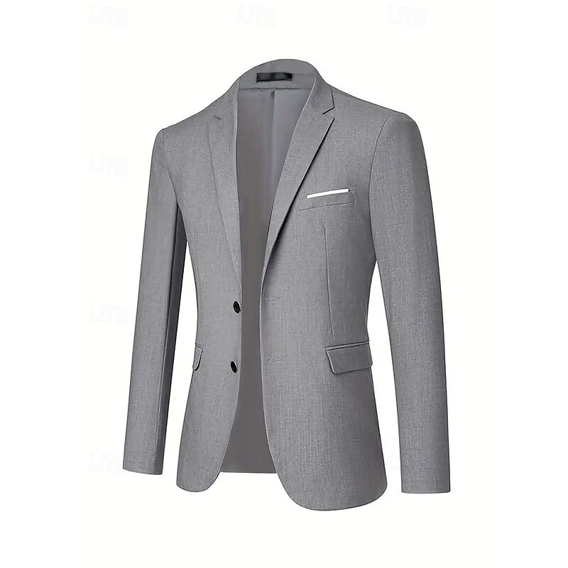 Men's Wedding Casual Business Suits Notch Lapel Black Dark Blue Formal Solid Colored Tailored Fit 3 Piece Single Breasted Two-buttons2