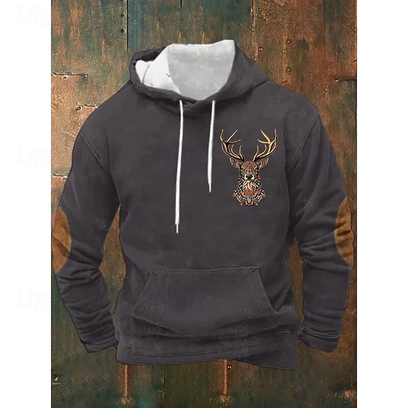 Men's Hoodie Fleece Hoodie Fleece lined Hoodie Hunting Hoodie Black Blue Khaki Gray Hooded Plain Patchwork Color Block Sports & Outdoor Casual Daily Streetwear Cool Sportswear Fall Winter Clothing3