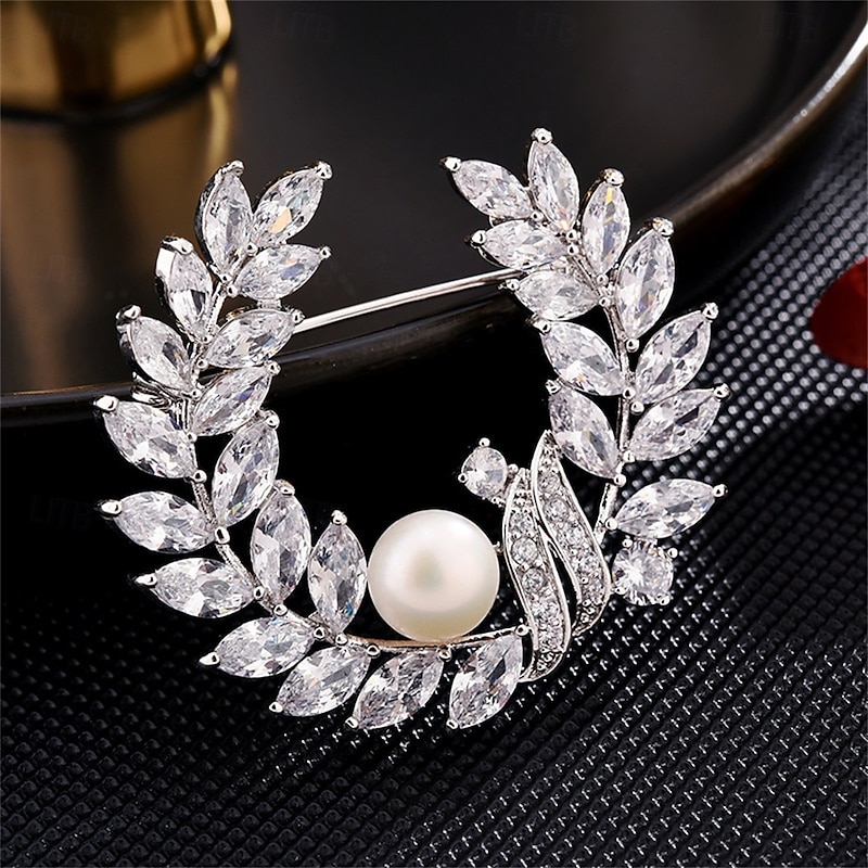 Brooches Classic Retro Geometrical Leaf Elegant Personalized Simple Trendy Brooch Jewelry Silver Gold For Wedding Party Gift Engagement Prom Festival