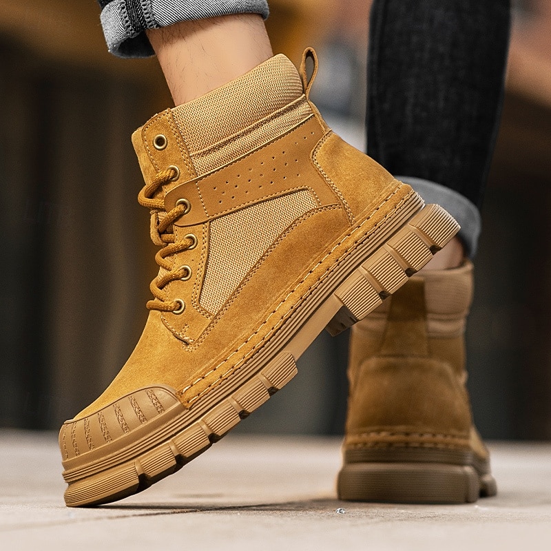 Men's Tactical Desert Combat Boots – Lightweight Suede Lace-Up Military Ankle Boots with Breathable Mesh Panels for Outdoor Hiking, Work and Survival Training4