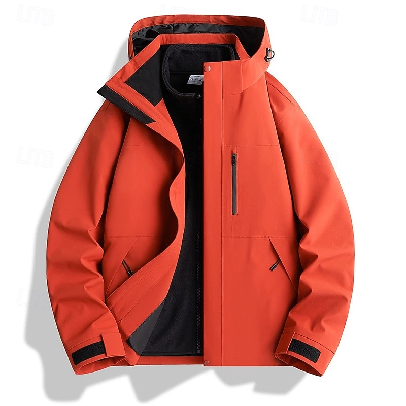 Women's Fleece Jacket Casual Jacket Waterproof Rain Jackets Rain Coats Waterproof Comfortable Zipper Pocket Casual Plain Outdoor Vacation Street Daily Wear Zipper Short Hooded Regular Fit Long Sleeve2