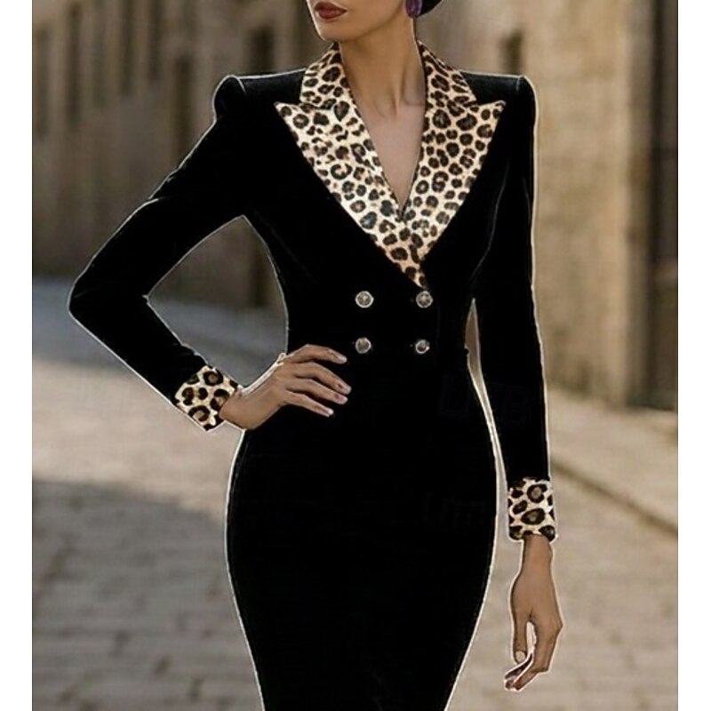 Tuxedo Dress Mermaid / Trumpet Formal Velvet Elegant Long Sleeve Floor Length Lapel Double Breasted4