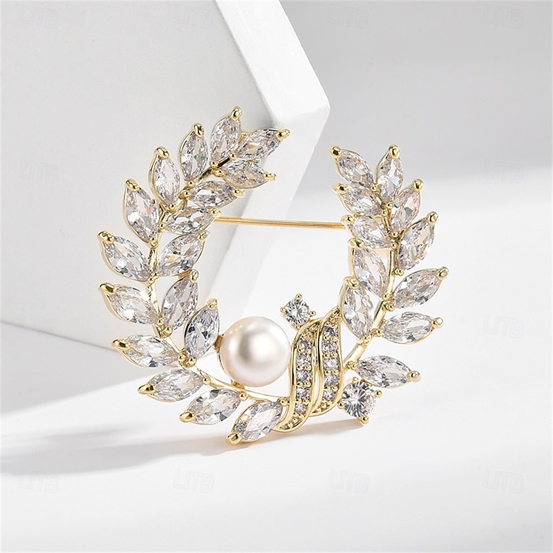 Brooches Classic Retro Geometrical Leaf Elegant Personalized Simple Trendy Brooch Jewelry Silver Gold For Wedding Party Gift Engagement Prom Festival4