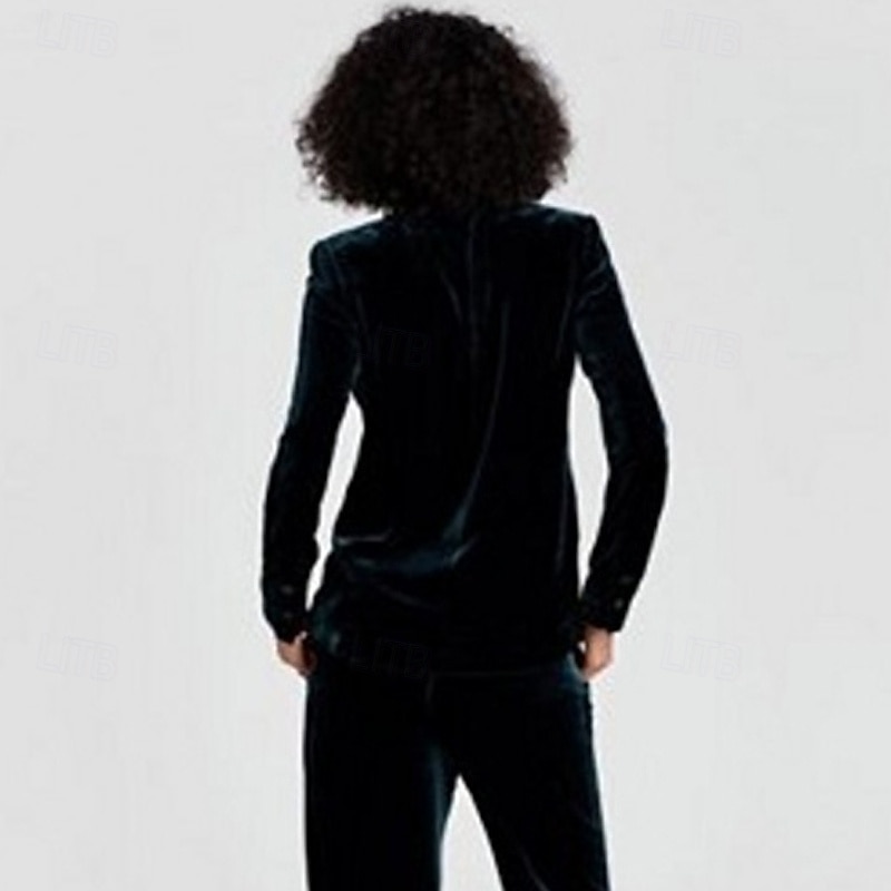 Women's Blazer Warm Comfortable Pocket Buttons Casual Plain Vacation Street Casual Daily Wear Regular Turndown Regular Fit Long Sleeve Outerwear Black Red Dark Green Fall Winter2