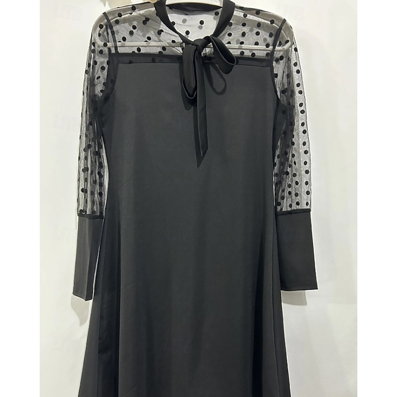 Women's Mini Dress Black Dress Party Dress Cocktail Dress Formal Dress Fashion Modern Vacation Party Evening Party Regular Fit Plain Long Sleeve V Neck Black Fall Winter3