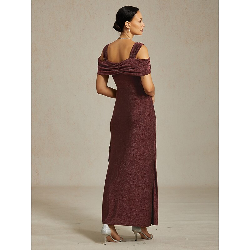 Women's Long Dress Maxi Dress Party Dress Bodycon Elegant Party Birthday Club Regular Fit Plain Sleeveless Straps Maroon Summer2