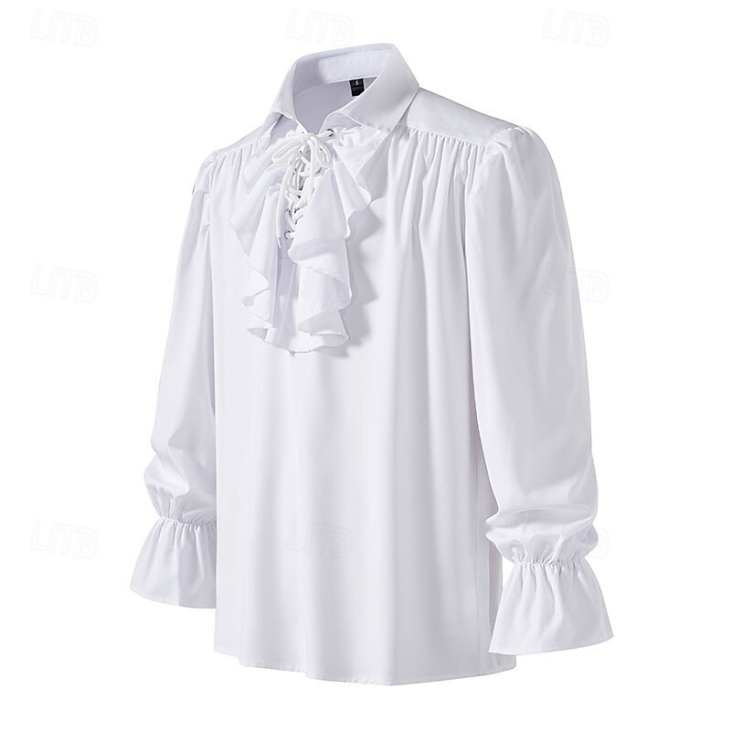 Retro Vintage Medieval Renaissance Fancy Costume Shirt Pirate Viking Fancy Dress Men's Pirate Halloween Carnival Performance LARP Ren Faire Adults' Shirt4