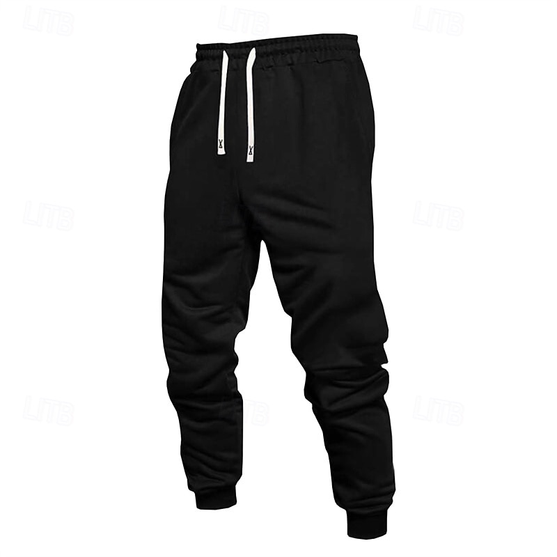 Men's Sweatpants Joggers Trousers Drawstring Pocket Elastic Waist Plain Comfort Sports Outdoor Daily Fashion Casual Black Dark Blue Micro-elastic3