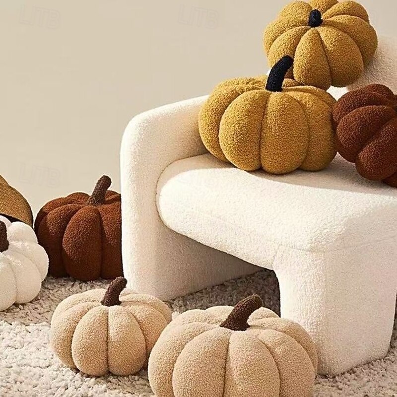 Creative Pumpkin Pillow Plush Cushion, Halloween & Christmas Decorative Throw Pillow for Sofa, Bed, and Home Decor
