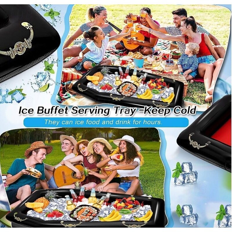 1 PC Inflatable Outdoor Festival Decorations Essential! Inflatable coffin - 52*31inch Extra Large PVC Party Supplies for Halloween Decoration Outdoor Games and Beverage Storage Perfect for Summer P3