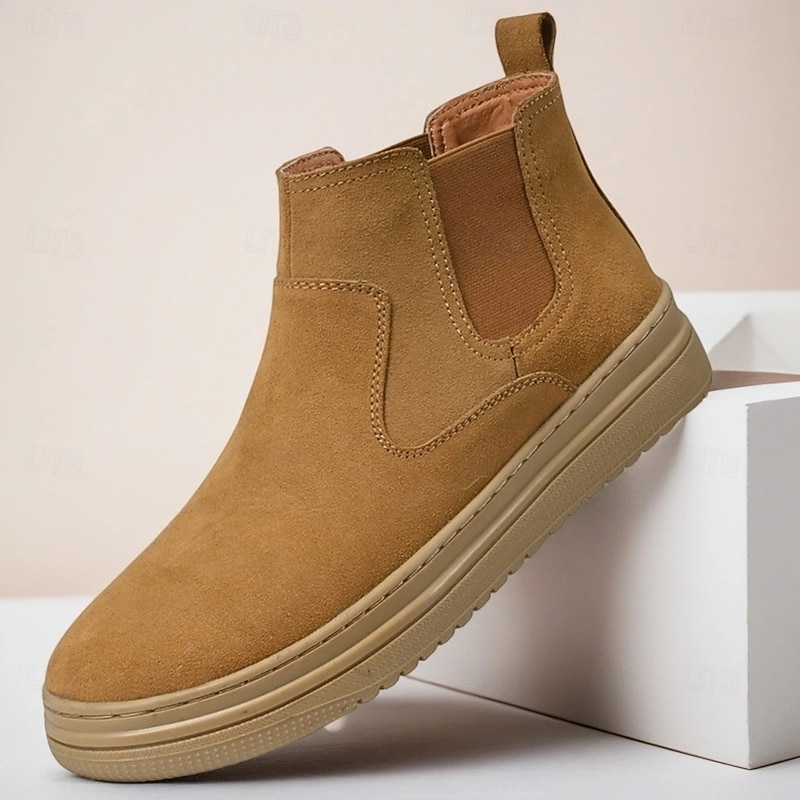 Men's Tan Chelsea Boots – Simple Slip-On Design with Modern Style for Office, Casual Gatherings and Everyday Comfort