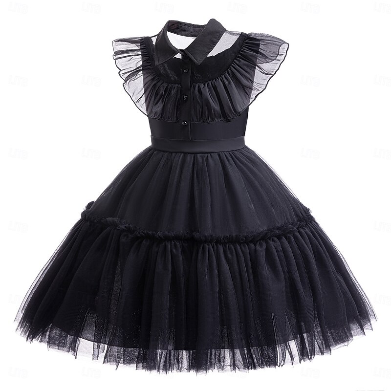 Gothic Horror Dark Academia Halloween Costume Cosplay Dress Masquerade Accessories Set Punk & Gothic Movie Cosplay for Girls' Kid's Carnival Children's Day Masquerade4