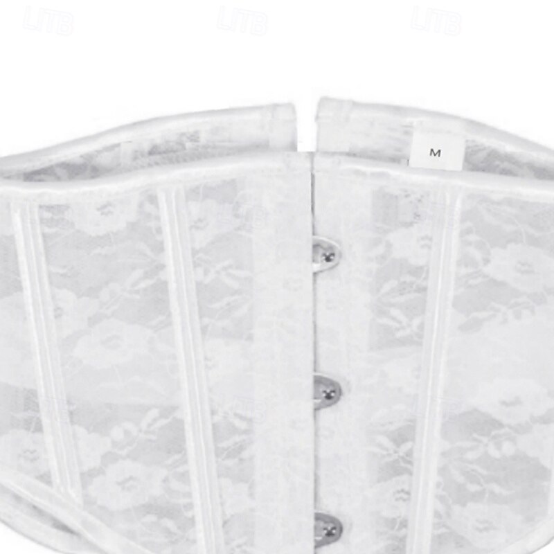 Women's Corset Shapewear Waist Cincher Shapewear Sexy Corset Sexy Sweet Pure Color Lace Vacation Party Street Sleeveless Cold Shoulder Black White Spring Fall Tailored Fit2