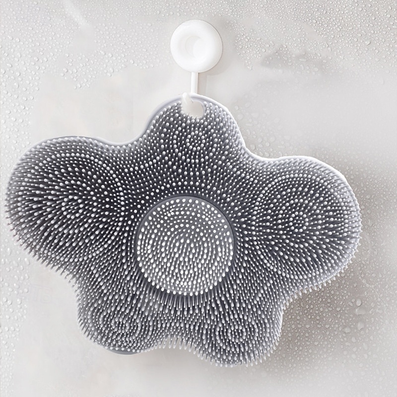 Shower Foot Scrubber Mat Silicone Back Exfoliating Cleaner, Feet Message Bath Washer Pad with Suction Cups for Wall Non-Slip - Itchy Toes Dead Skin Beauty Deep Clean Soft Bristles2