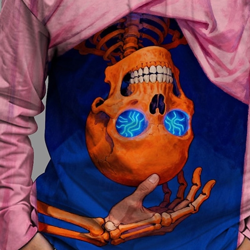 Halloween Boys' 3D Graphic Cartoon T shirt Tee Long Sleeve Spring Fall Fashion Basic Kids 4-12 Years Crew Neck Outdoor Casual Daily Regular Fit3