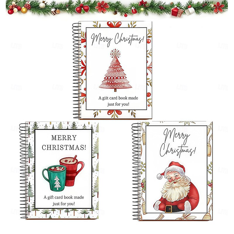 Christmas Gift Card Book Surprises On Every Page DIY Spiral-Bound Merry Christmas College Survival Gift Card Book Holder Ideal Gifts for Family, Friends, Teachers, Teens And Colleagues4