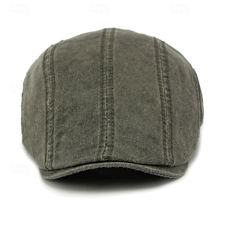 Men's Flat Cap Ascot Hat Newsboy Hat Black Wine Cotton Fashion Casual Street Daily Plain Adjustable Sunscreen Breathable3