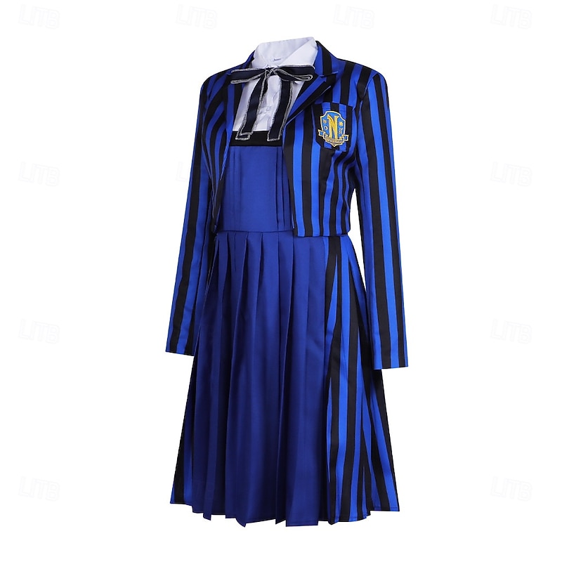 Dark Academia Halloween Fancy Costume School Uniform Gothic Horror Gothic Horror Scary Costume Adults' Women's Halloween Carnival Performance Party Easy Halloween Costumes Dress Up4