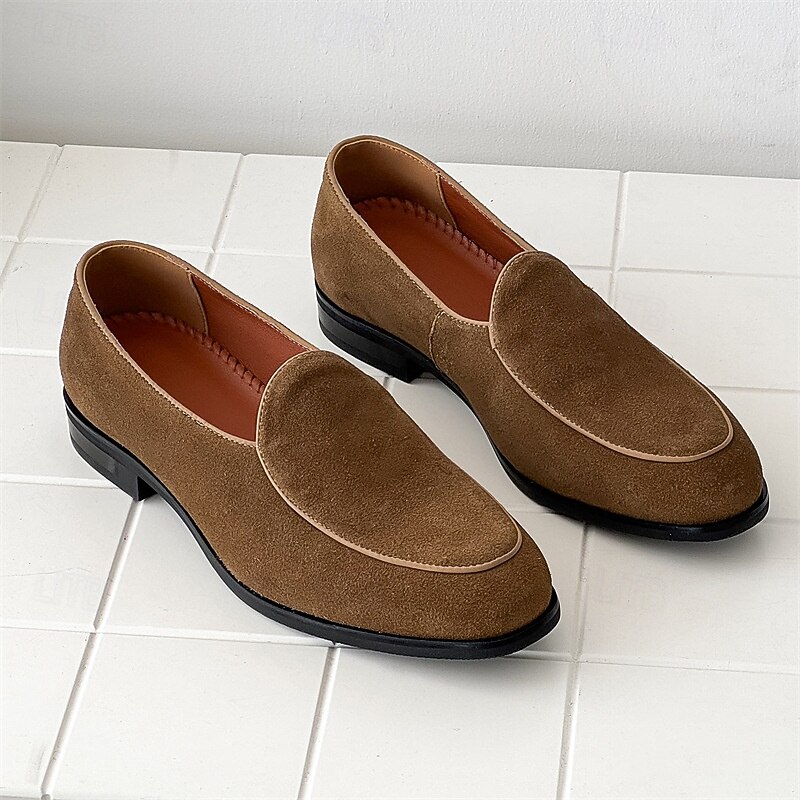 Men's Suede Loafers Classic Slip-On Flats Lightweight Comfortable Shoes for Urban Casual Wear2