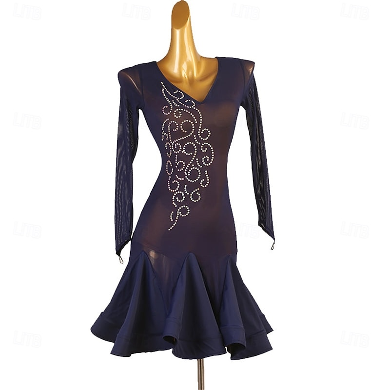 Women's Nylons Latin Dance Dress Rumba Dance Practice Dresses Performance Dresses