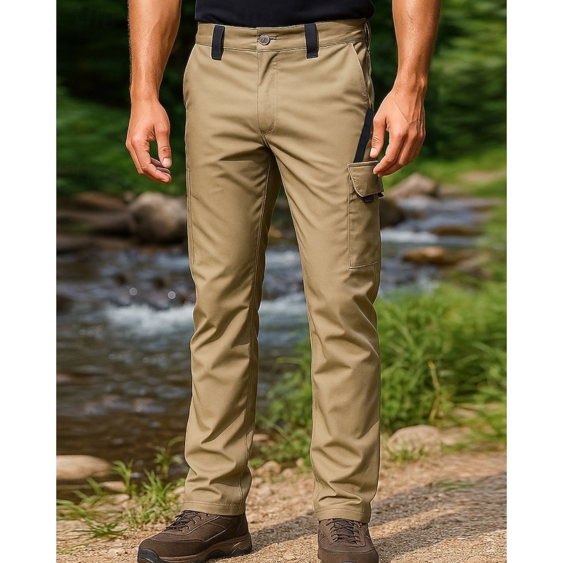 Men's Cargo Pants Hiking Pants Trousers Softshell Pants Outdoor Regular Fit Waterproof Windproof Bottoms Pocket Black Green Camping / Hiking Running S M L XL XXL