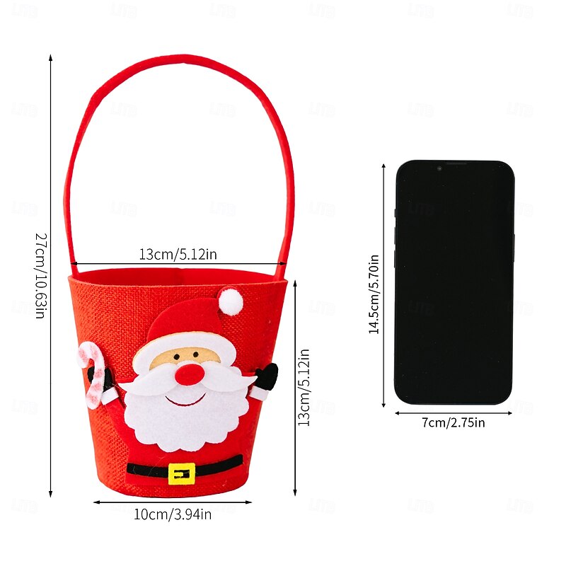 3PCS Christmas Gift Bags, Creative Cartoon Candy Tote Bags for Kids, Holiday Party Favor Bags for Festive Decorations2