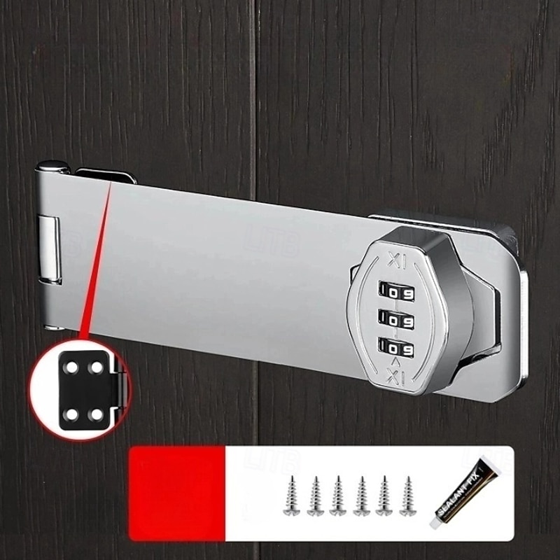 Combination Lock for Wooden Cabinet 3-Digit Password Code Hasp Latch Lock Twist Knob Drawer Cupboard Locker Gun-Safe Closet Box