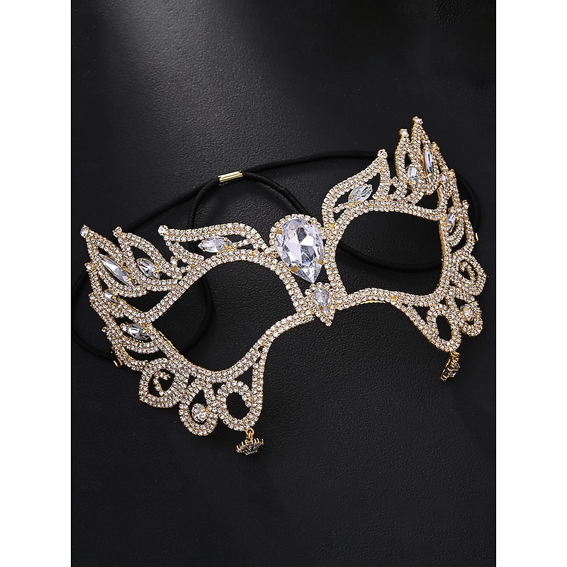 Women's Luxury Rhinestone Masquerade Mask with Crystal Detailing Elegant Costume Accessory for Masquerade Balls and Halloween Parties3