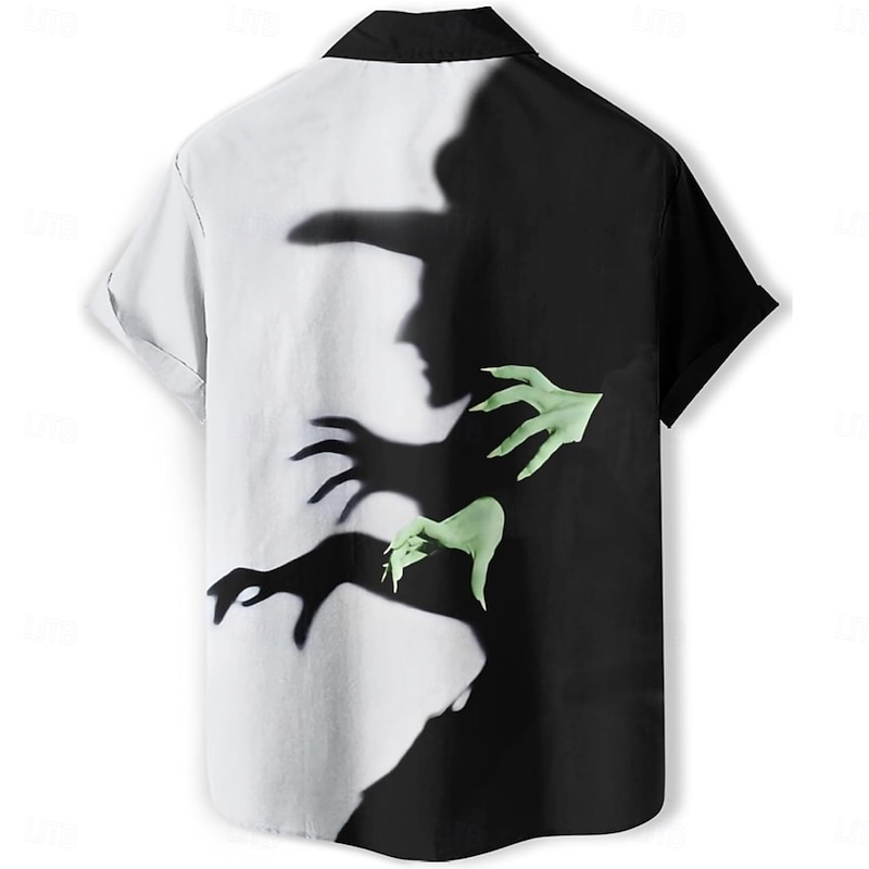 Halloween Pumpkin Hawaiian Shirts Aloha Shirt Button Down Shirt Print For Men's Adults' Halloween Carnival Masquerade 3D Print Party Halloween3