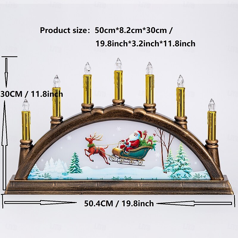 1 Pc 50.4 * 30CM Christmas Religious LED Electronic Candle Light Desktop Decorative Light Pendant Light AAA Battery USB Powered Dual purpose Remote Control3