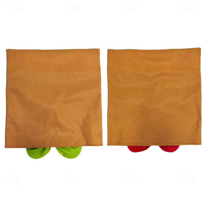 New Christmas Chair Back Covers, Gingerbread Man Decorative Slipcovers for Holiday Party & Home Decor3