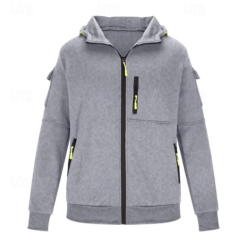 Men's Hoodie Full Zip Hoodie Tactical Hoodie Wine Red Black White Army Green Red Hooded Plain Zipper Sports & Outdoor Casual Daily Streetwear Cool Sportswear Spring &  Fall Clothing Apparel Hoodies