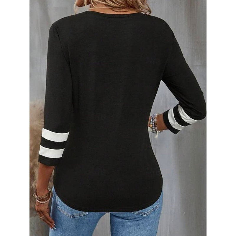 Women's T Shirt Plain Fashion Modern Casual Long Sleeve Crew Neck Regular Tops Daily Weekend Print Black Wine Blue Brown Gray Spring Fall Winter2