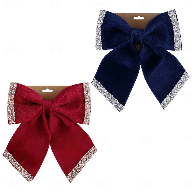 Christmas Tree Decorative Bows, Multi-Style Holiday Bow Ornaments, Festive Home Decorations, Party Decorations, Christmas Atmosphere, Tree and Wreath Accessories4