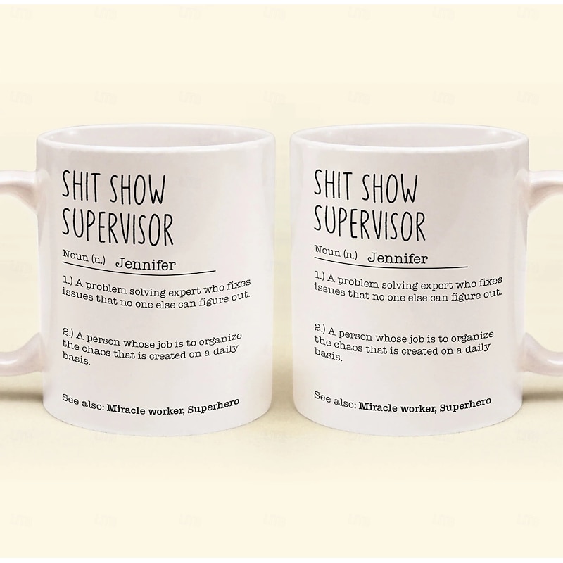 Personalized Funny Mug Custom Name Christmas Gift Mug Sh*T Show Supervisor - Fun Gifts For Coworker Friends Boss4