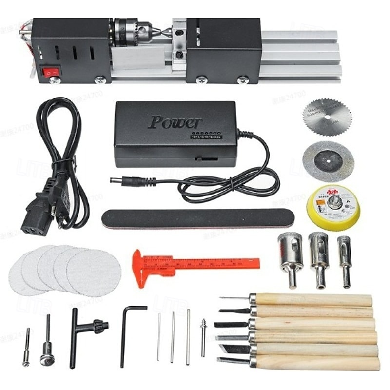 Mini Wood Lathe Jewelry Making - DIY Woodworking, Grinding, Polishing, And String Making Rotary Tools, Ideal For Craft Enthusiasts