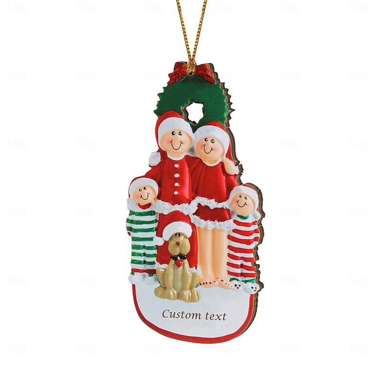 Personalized Wooden Christmas Tree Ornaments Custom Laser Engraved Text Holiday Decoration Pendant, Unique Xmas Keepsake for Home Décor and Gift Exchange4