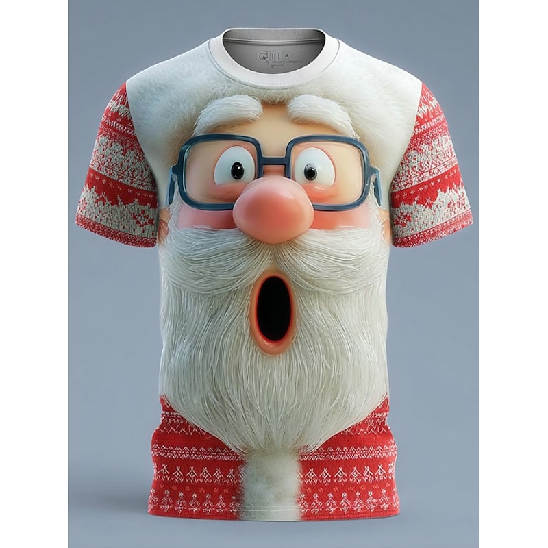 Christmas Women's T Shirt Graphic Santa Claus Vintage Stylish Classic Short Sleeve Crew Neck Round Neck Regular Tops Daily Print White Blue Green Fall Winter2