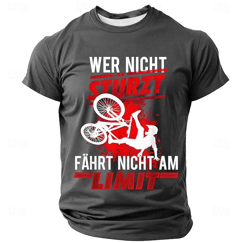 Men's Cycling Funny Slang German T Shirt Short Sleeve T shirt 3D Print Crew Neck Shirt Fashion Daily Street Daily Black Blue Green Summer Spring Clothing Apparel S M L XL XXL XXXL4