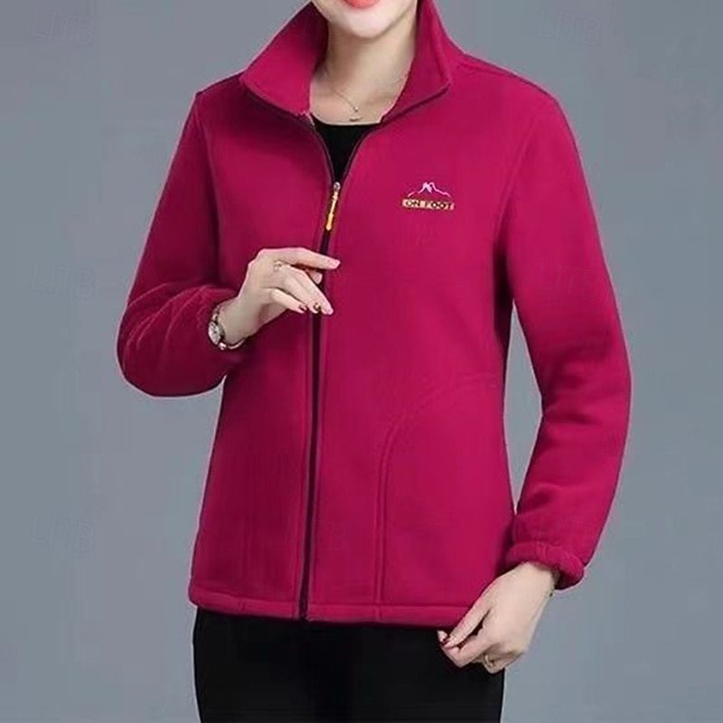 Women's Full Zip Jacket Windproof Warm with Pockets Long Sleeve Sports Solid Color Top For Gym Outdoor Running Activewear3