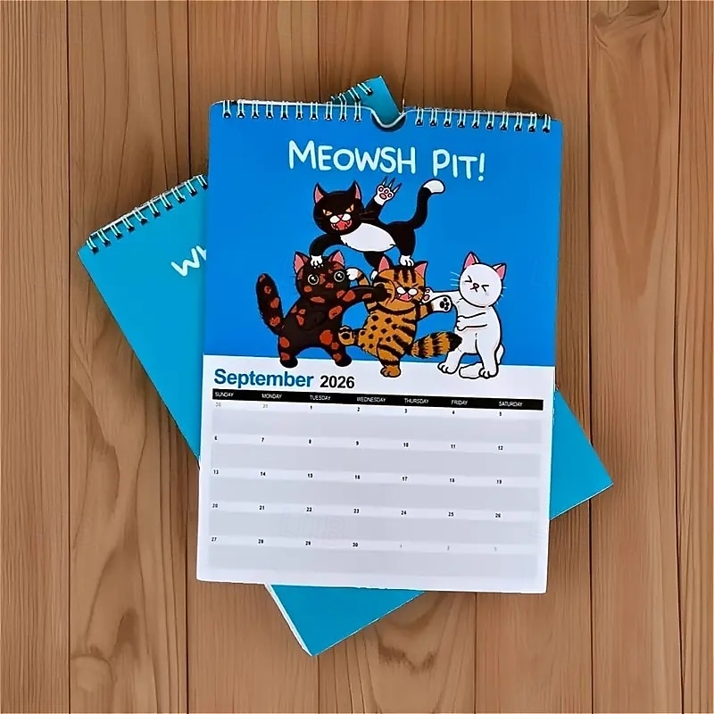 2026 Cute Animal Wall Calendar Monthly Planner with Cute Penguin, Cat, Tiger, Ninja, and Characters January to December 2026 Perfect for Anime Fans, Home, Office Decor Ideal Gift for Anime Lovers3