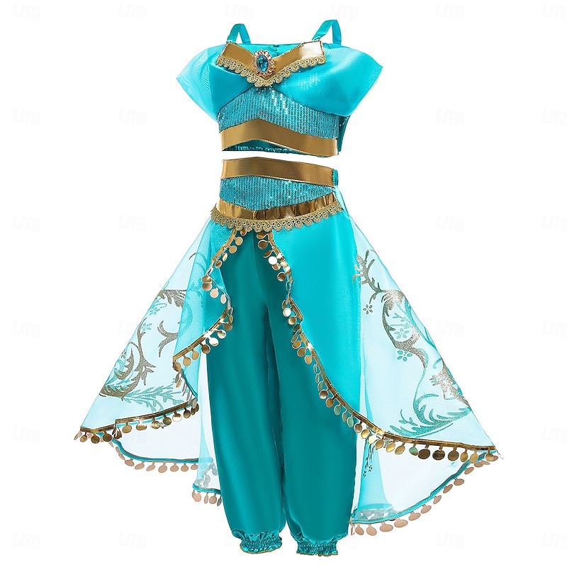 Aladdin and the Magic Lamp Fairytale Princess Jasmine Theme Party Costume Dance Costumes Girls' Movie Cosplay Halloween Carnival Masquerade World Book Day Costumes4