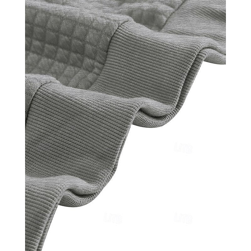 Men's Sweatshirt Quarter Zip Sweatshirt Black Navy Blue Khaki Gray Half Zip Color Block Jacquard Patchwork Zipper Sports & Outdoor Daily Holiday Polyester Streetwear Basic Casual Spring Fall Clothing4