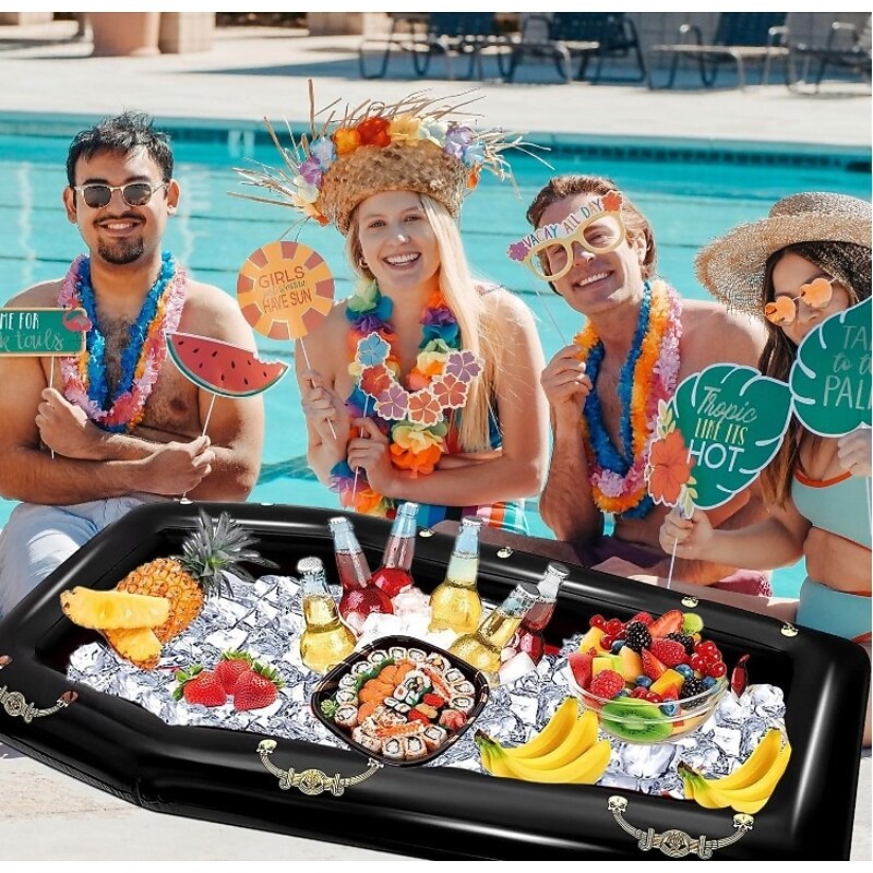 1 PC Inflatable Outdoor Festival Decorations Essential! Inflatable coffin - 52*31inch Extra Large PVC Party Supplies for Halloween Decoration Outdoor Games and Beverage Storage Perfect for Summer P2