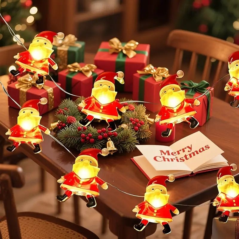 Christmas Snowman Old Man Elk Fairytale String Lights 2m 20LED 3m 30LED Battery Powered Mushroom Lights New Year Party Holiday Home Bedroom Christmas Tree Decoration Garland Lights2