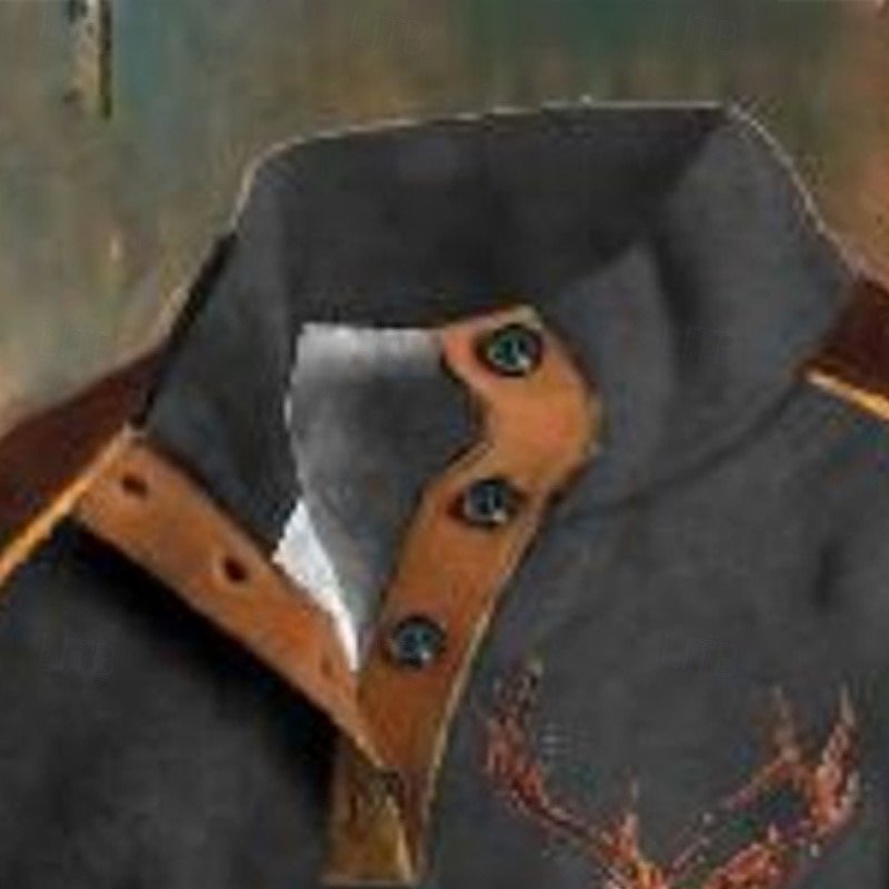 Men's Sweatshirt Pullover Hoodie Sweatshirt Pullover Button Up Hoodie Hunting Sweatshirt Gray Standing Collar Plain Patchwork Color Block Sports & Outdoor Casual Daily Streetwear Cool Sportswear3