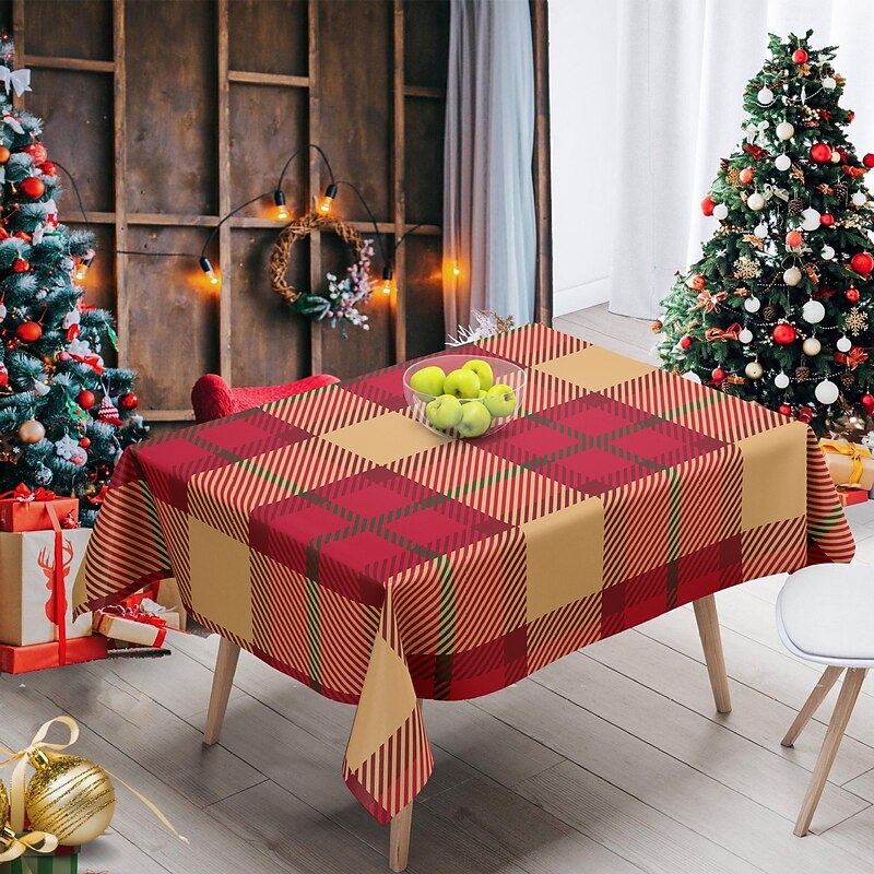 Holiday Tablecloth, Christmas Heat-Resistant Placemat for Dining & Living Room, Festive Home Decor, European Style Xmas Table Cover, Insulated Non-Scald Table Mat2