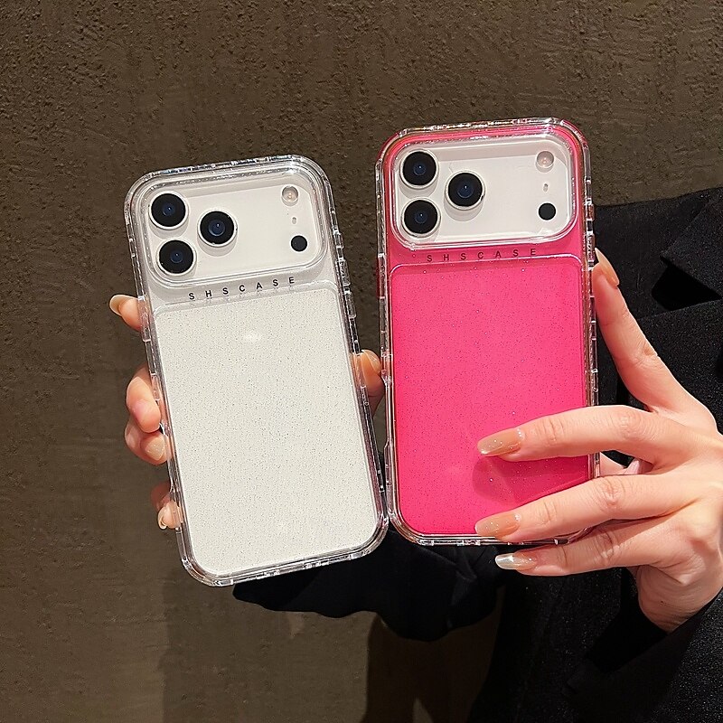 Phone Case For iPhone 17 Pro Max 17 Air 16 15 14 Pro Max Plus 13 Pro Max Back Cover Non-Yellowing Bling Glitter Shiny Shockproof Retro TPU Acrylic2
