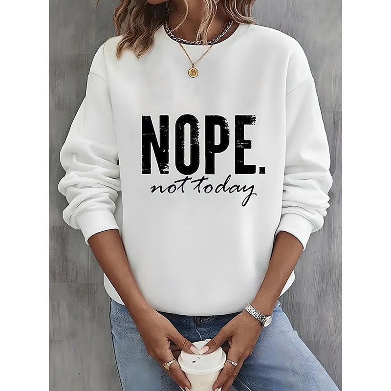 Women's Sweatshirts Graphic Letter Vintage Casual Long Sleeve Crew Neck Regular Tops Street Dailywear Casual Print Black White Pink Blue Green Spring Fall Winter